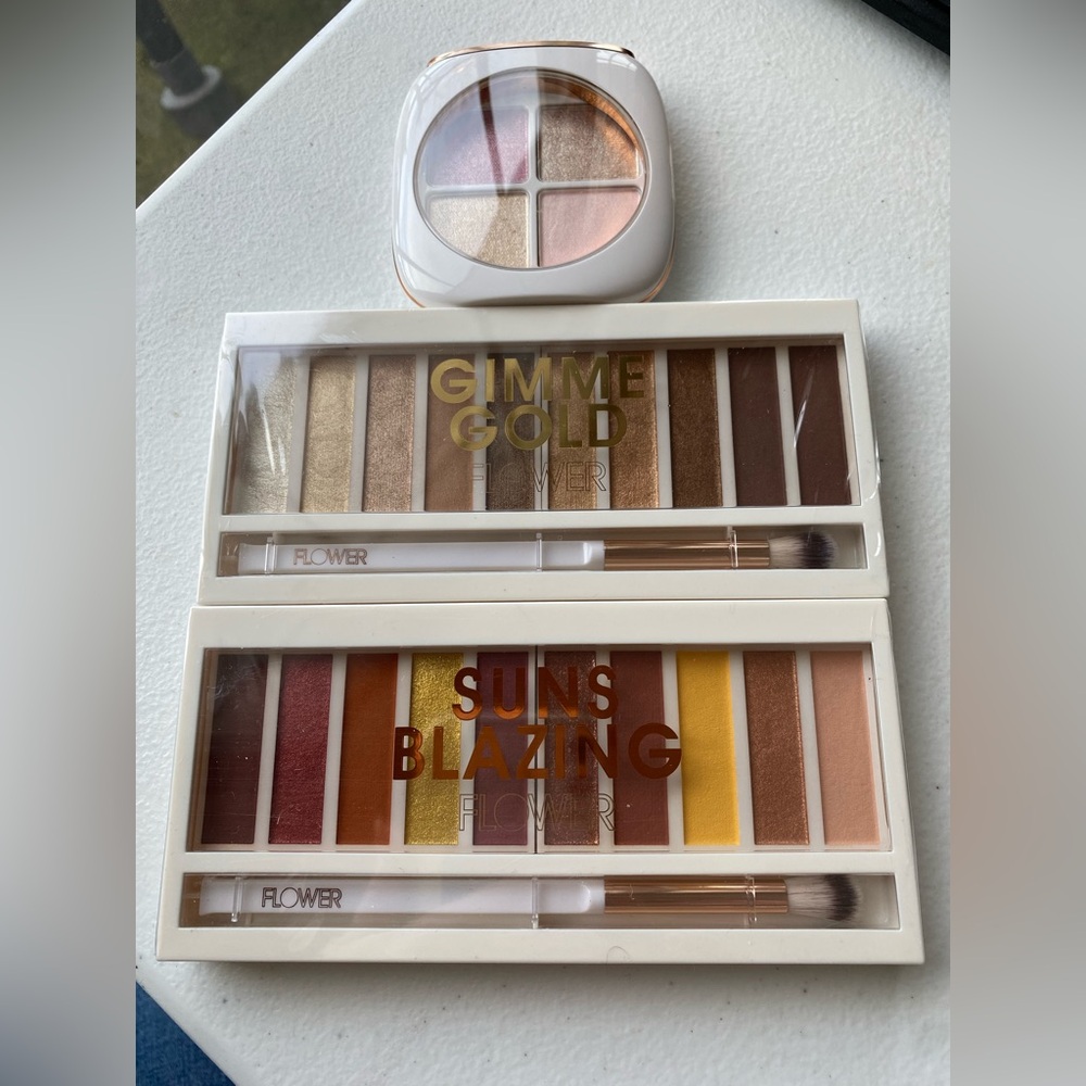 NEW Drew Barrymore Eyeshadow Palettes. Petal Play, Suns Blazing & Gimme Gold